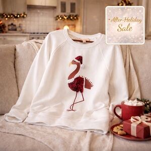 Philosophy Embellished Flamingo Sweatshirt | Size Large